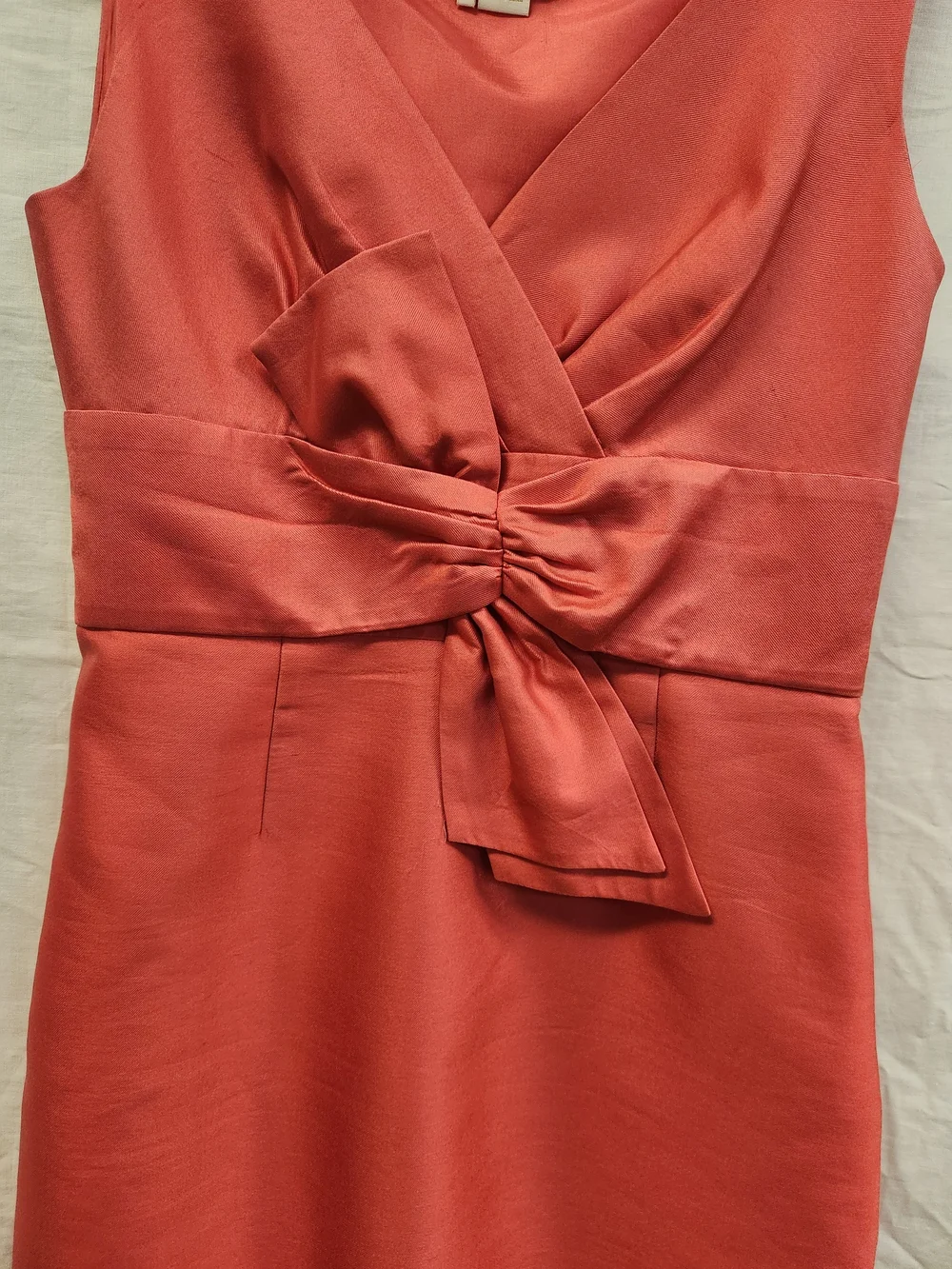 kate spade Coral Knot-Waist V-Neck Mini Dress